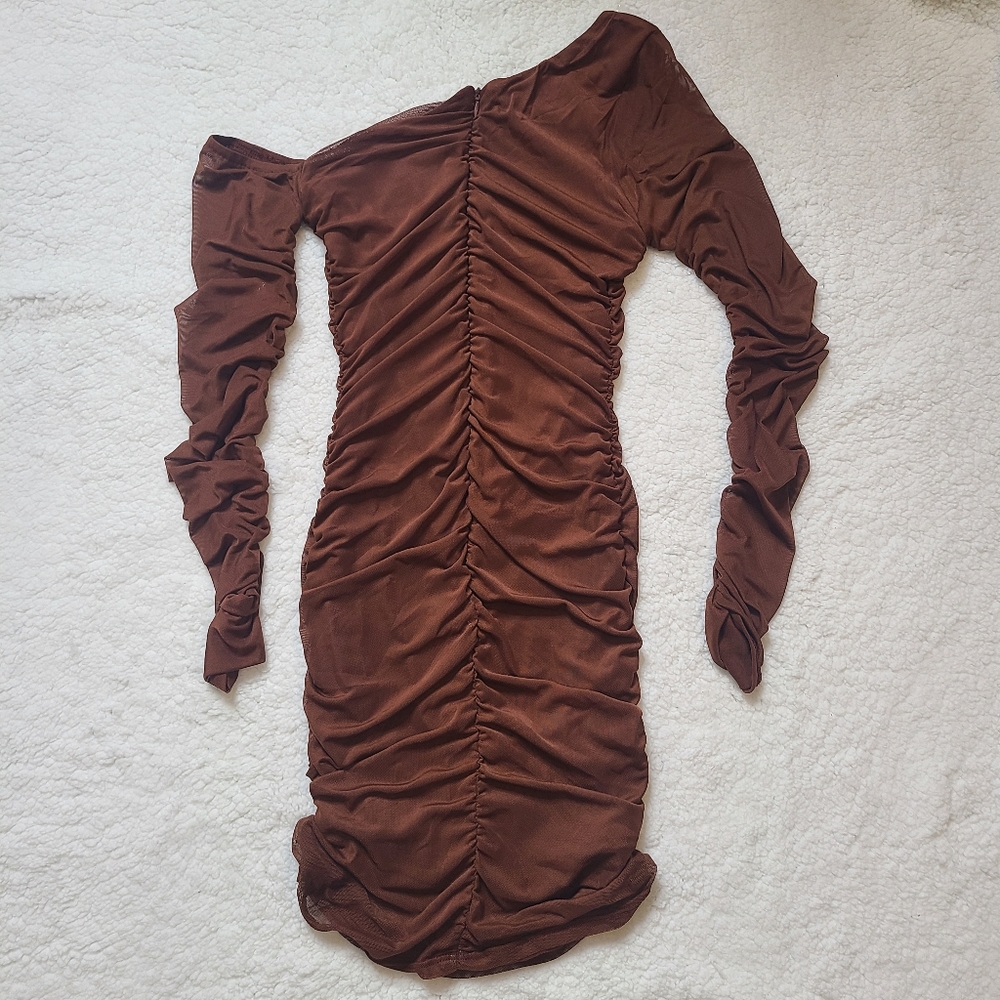 NEW Ruched One Shoulder Dress - Picture 4 of 4